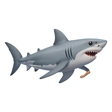 the shark next to people surfing sticker