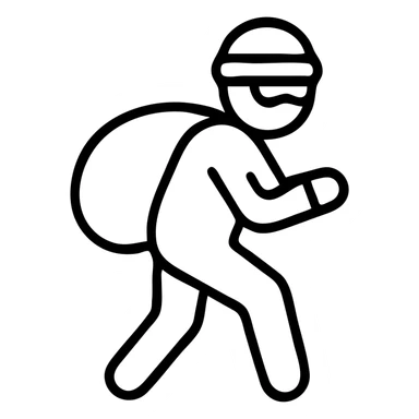 robber in simple pose sticker