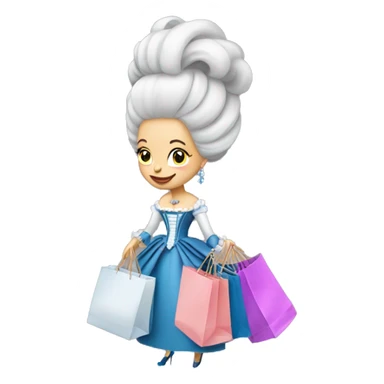 Marie Antoinette with shopping bags sticker