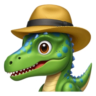 A dinosaur with hat sticker