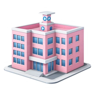 light pink hospital building realistic sticker