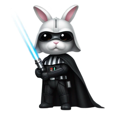 A bunny as earth Vader  sticker