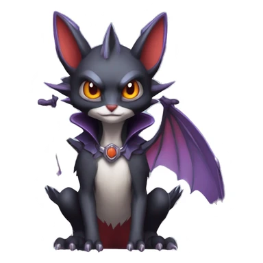  Kawaii Edgy Cool Vampiric Beautiful Noivern-Nargacuga-Litten with big Bat Ears full body sticker