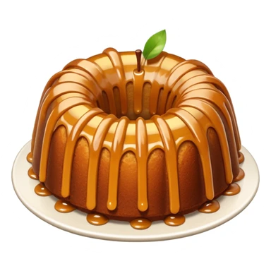 Bundt cake with apple pieces & caramel sauce  sticker