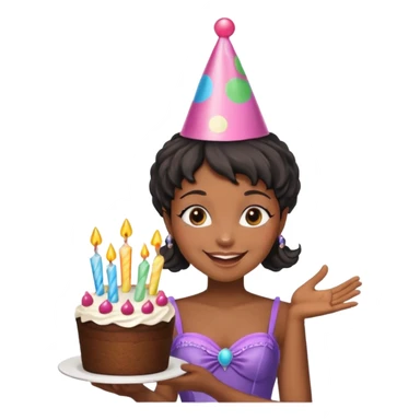 Black fairy with cake sticker