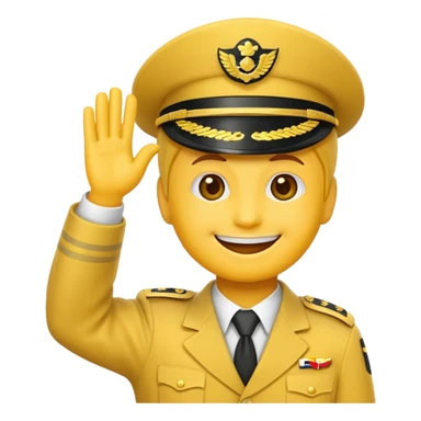 Classic smiling emoji saluting sticker