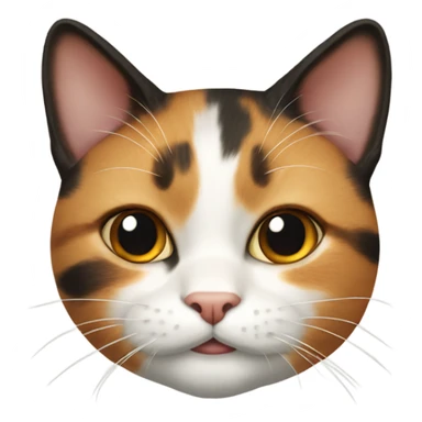 realistic calico happy cat  sticker