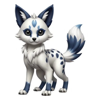 Cool edgy cute adorable hyper-realistic badass Serval-Lycanroc-Absol-Fakémon-hybrid-creature (full body)  sticker