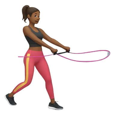 woman using resistance band sticker