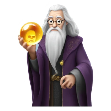 Dumbledore holds a crystal ball in his hand sticker