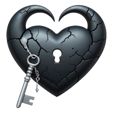 emo heart with crescent moon and black key sticker