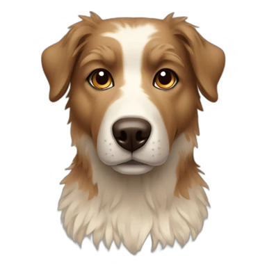 messy fur mixed breed total beige brown eyes dog sticker