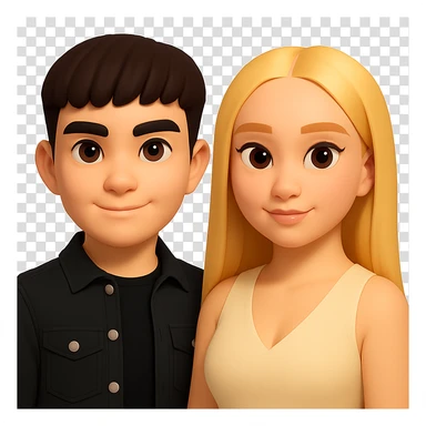 Slightly increase the volume of the upper body of the girl and rotate her to face forward, maintaining a cartoonish 3D style. Keep the background transparent. The original style is cartoonish 3D style. sticker