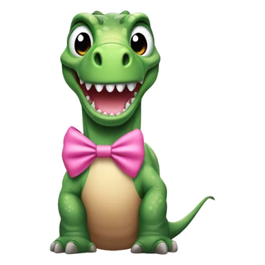 dinosaur wearing a pink bow sticker