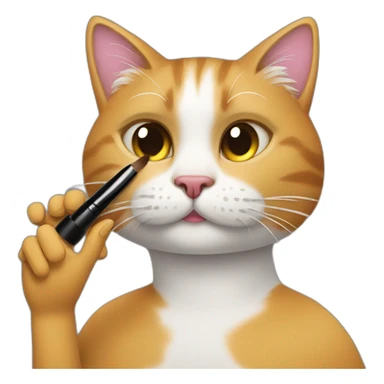 cat doing make up sticker
