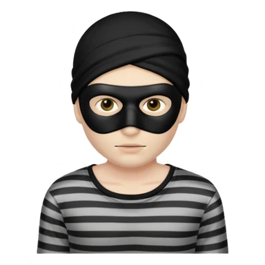 Thief in black mask and stripped shirt sticker