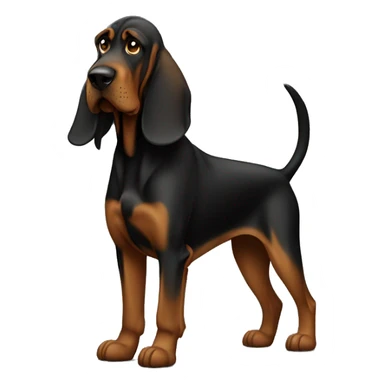 Black bloodhound standing  sticker