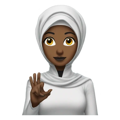 Black Hijabi Star Trek hand symbol  sticker