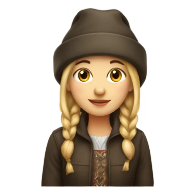 Girl with Russian hat  sticker