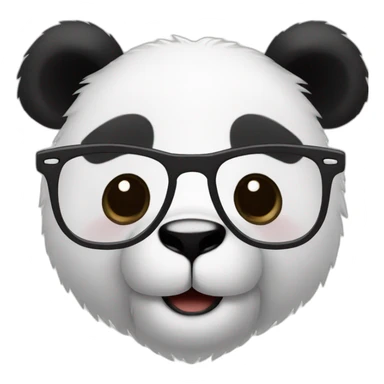 panda bear with glasses having coffee sticker