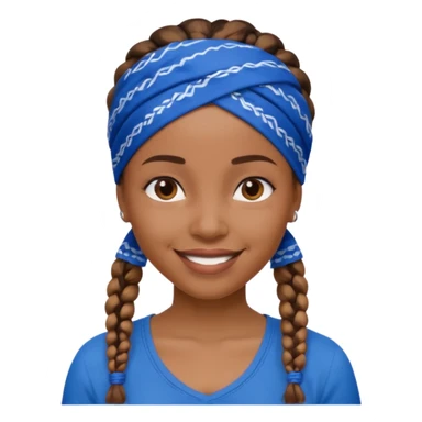 short black woman with braids and a blue bandana sticker
