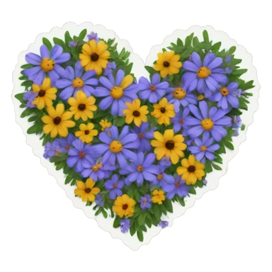 A heart made out of flowers sticker