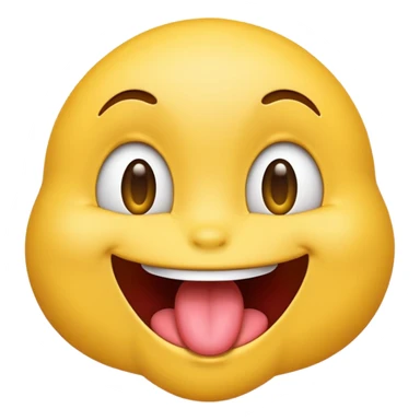 Emoji with its tounge out smiling whilst staring up sticker
