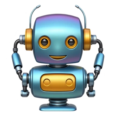 whimsical robot emodji sticker