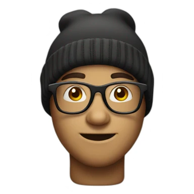 beanie and glasses sticker