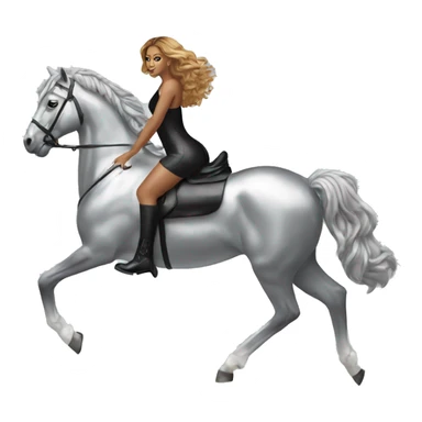 Beyonce on a silver horse sticker