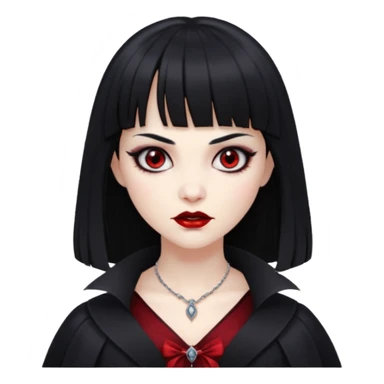 uma vampira de cabelo preto e franja sticker