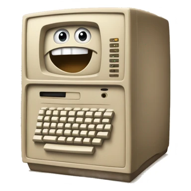 software bug in a old timey beige computer panic sticker