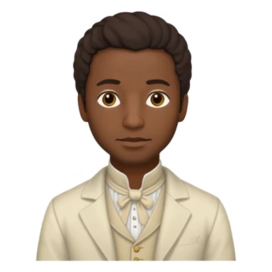 Solomon Northup from 12 Years of Slave with dark brown hair, cream outfit sticker