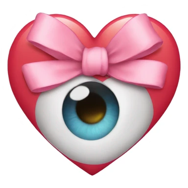 heart eye emoji with bow sticker