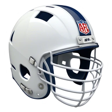 Cinematic Realistic image of AFL headgear featuring detailed cushioning and protective design elements, rendered with dynamic reflections on synthetic materials and set against a blurred action-packed background sticker