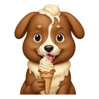 dog eating icecream sticker