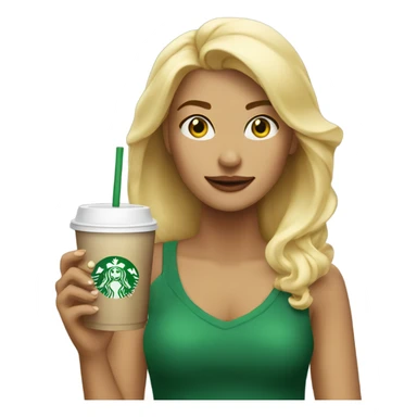 Blonde woman drink sturbucks sticker