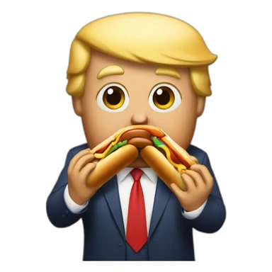 Donald trump eating hotdog sticker