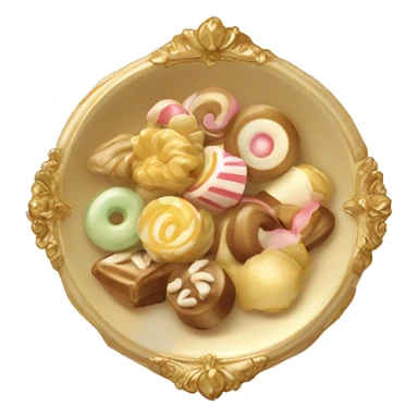vintage rococo beige and gold plate of sweets sticker