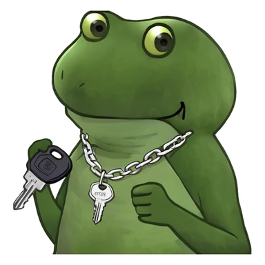 A necklace and car key on the ocean floor sticker