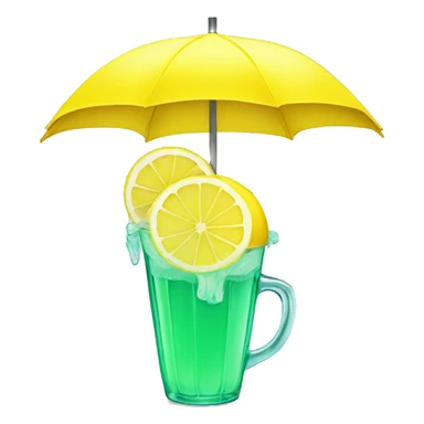 A lemonade with a umbrella toptopping sticker