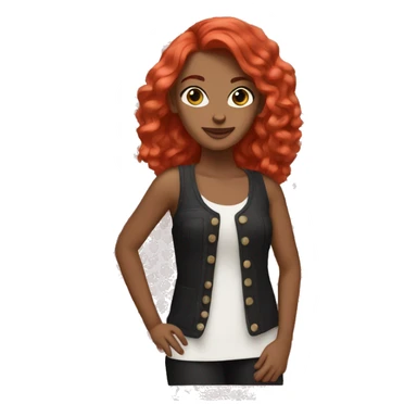Red haired girl chanel sticker