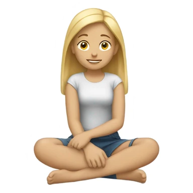 Blonde girl hands on knees sticker