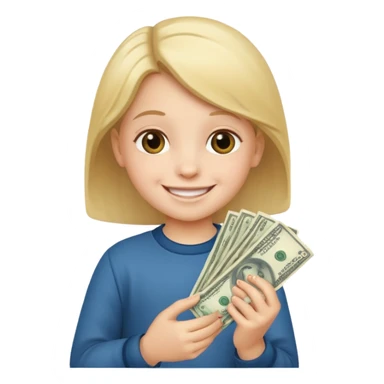 child with money sticker