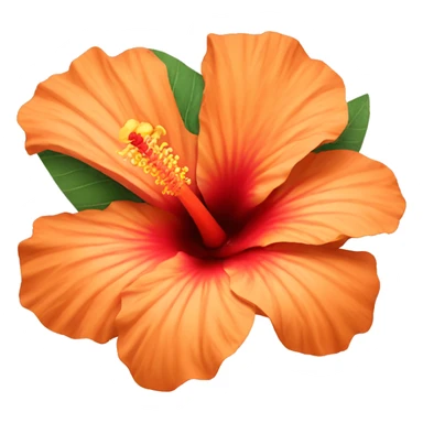 orange hibiscus flower sticker