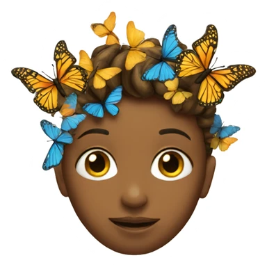 Face with butterflies sticker