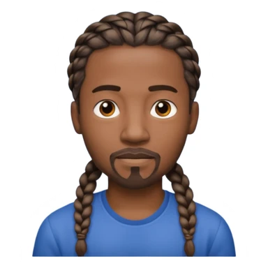 Hazme un emoji de un hombre negro con trenzas y una pequeña perilla sin bigote sticker