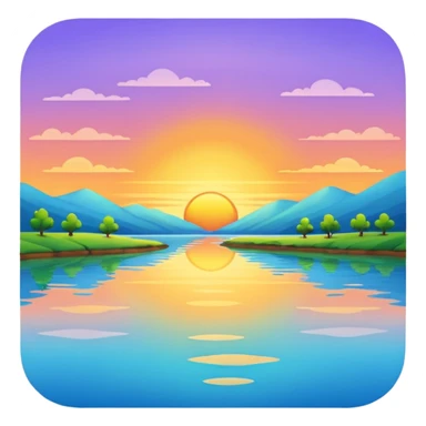 nature, sunrise on a river sticker