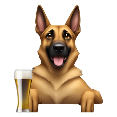 Malinois qui bois une bière sur un fauteuil  sticker