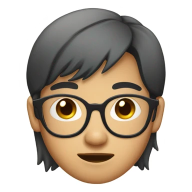 Asian with pimples and glasses sticker